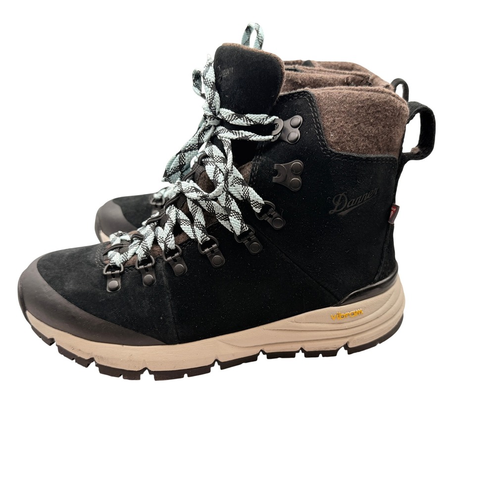 Danner Womens Adrika Hiker 7 Black Blue Suede Waterproof Vibram Hiking Boots
